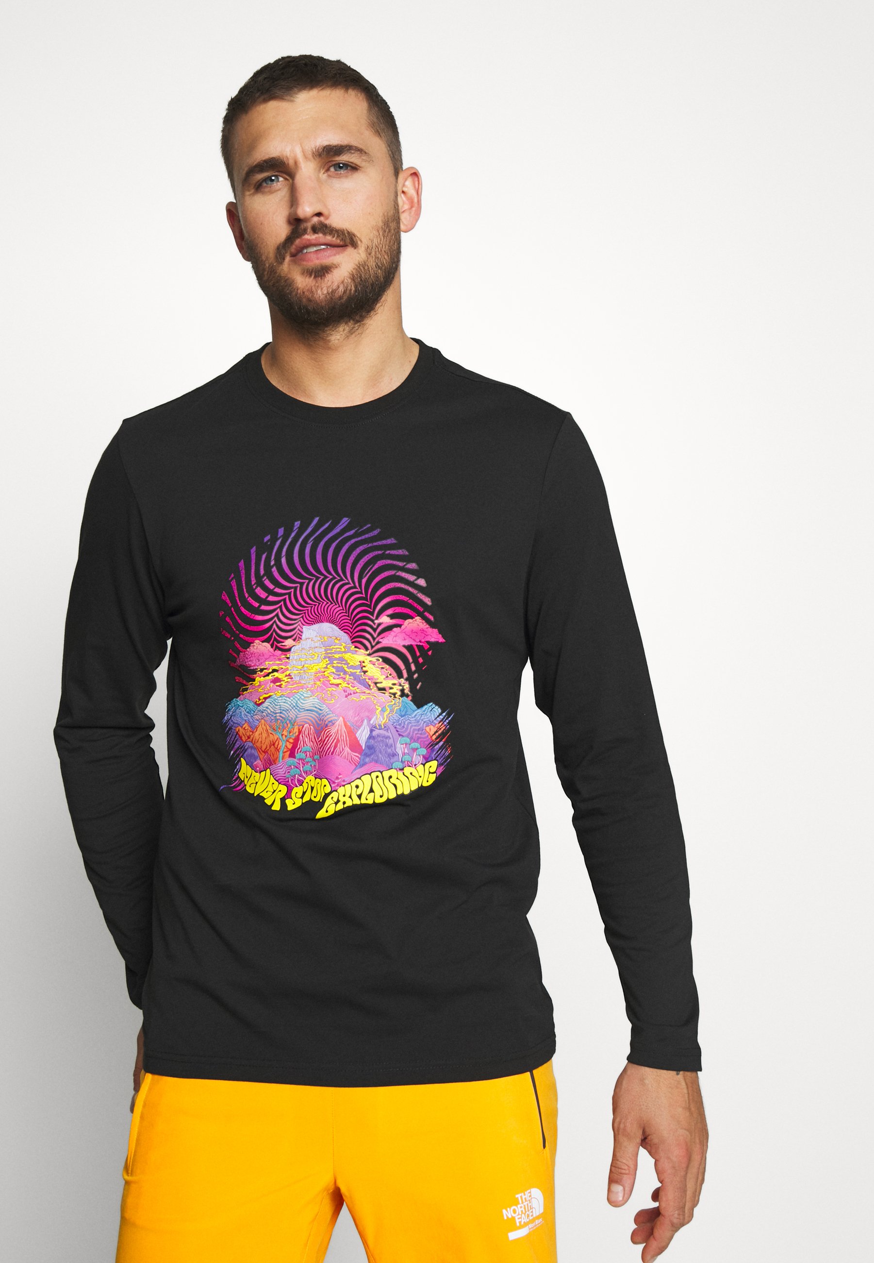 The North Face MENS GRAPHIC TEE Topper langermet black The North Face MENS GRAPHIC TEE - Topper langermet - white/black