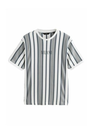 Next REGULAR FIT - VERTICAL STRIPE - T-shirt con stampa - grey white