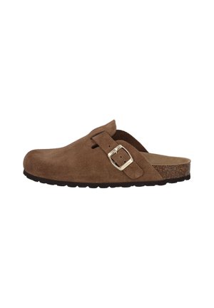 KIEL - Pantolette flach - dunkelbraun