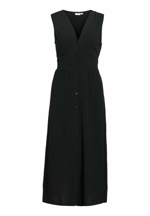 VILA, MAXIKLEID VISKOV V-AUSSCHNITT - Vestido camisero - black