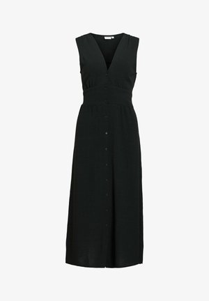 VILA, MAXIKLEID VISKOV V-AUSSCHNITT - Vestido camisero - black
