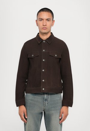 BASES - Veste en cuir - dark chocolate