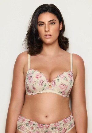 Reggiseno a balconcino - almond multicolor floral