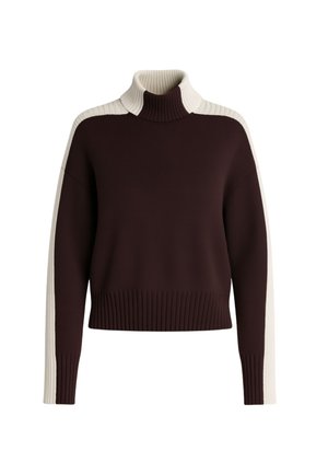 TWINSET MAXI PULL DOLCEVITA BI-COLORE - Maglione - bic.chocolate noir/neve