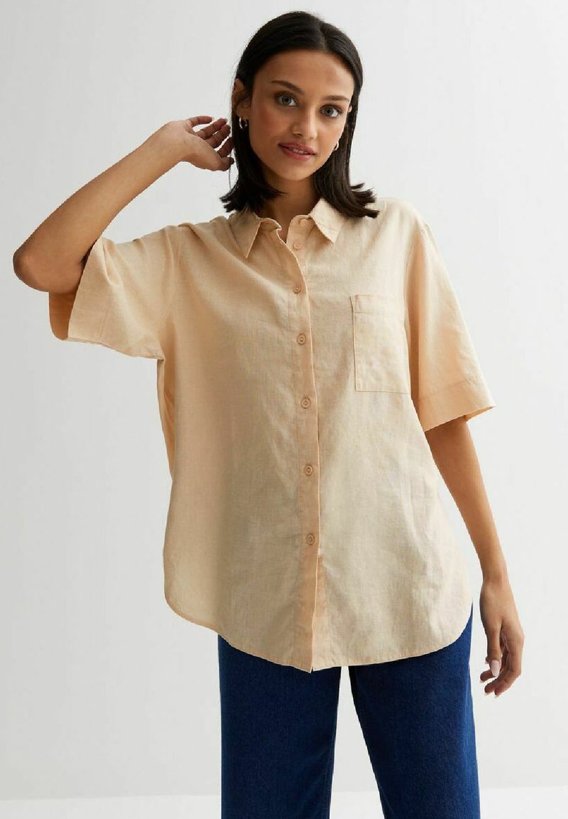 New Look SHORT SLEEVE Hemdbluse stone/stein Zalando.de