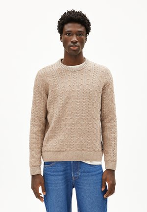 DAAKO - Strickpullover - silver melange tweed-true camel