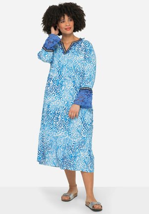 A-LINE ALLOVERDRUCK-AUSSCHNITT - Jurk - medium blue