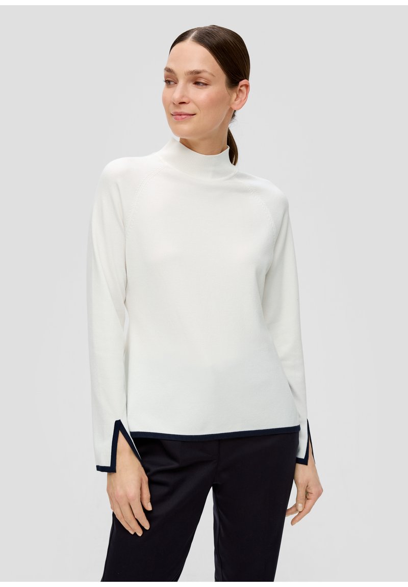 s.Oliver BLACK LABEL MIT STEHKRAGEN - Strickpullover - creme