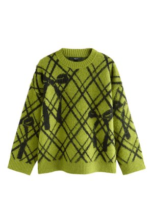 Next REGULAR FIT  - Trui - bright green bow check