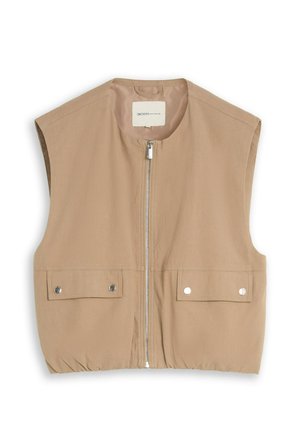 TOM TAILOR DENIM, TOM TAILOR DENIM BLAZER LOOSE FIT WESTE MIT TASCHEN - Veste sans manches - mink beige