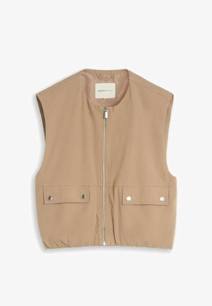 TOM TAILOR DENIM, TOM TAILOR DENIM BLAZER LOOSE FIT WESTE MIT TASCHEN - Vest - mink beige