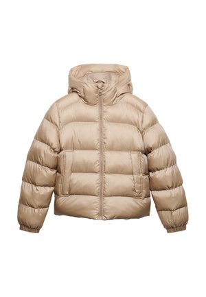 Superdry & Co, SUPERDRY HOODED SHINE PUFFER JACKET.. - Vinterjakker - mushroom beige