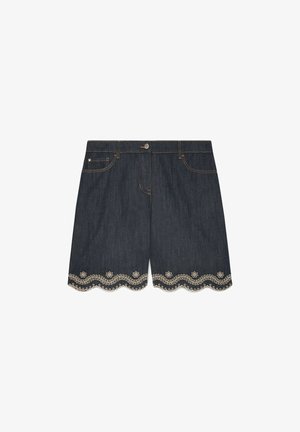 Fiorella Rubino, JEANS BERMUDA CON RICAMO SAN GALLO - Shorts - blu