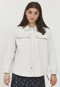 b.young - BYADANA SHIRT JACKET - Mikina - white pepper melange Miniatura obrázku 1