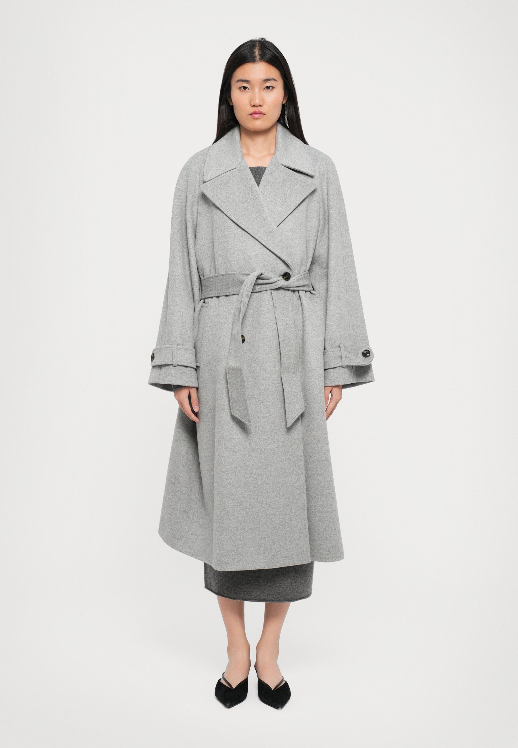 THETOE Fleet Wool Coat グレー（チェック） Marella TENNA - Classic coat - grigio melange/grey - Zalando.co.uk