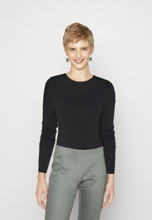 NMBELLA OPEN BACK O NECK - Tops ar garām piedurknēm - black