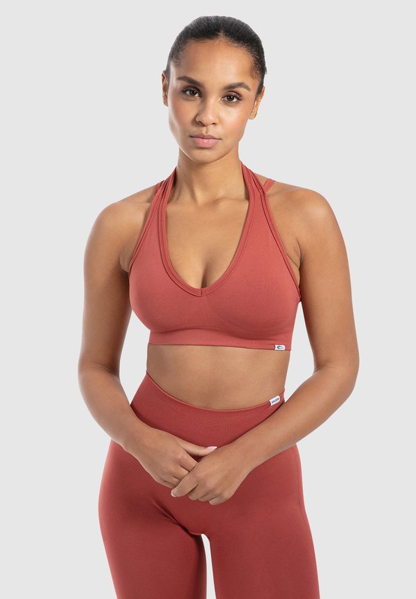 YARA SEAMLESS NECKHOLDER - Sport-BH mit leichter Stützkraft - altrosa