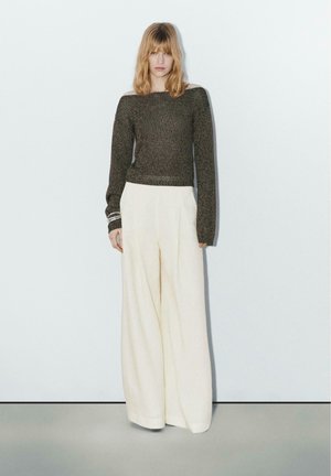 STUDIO WIDE-LEG  - Tygbyxor - light yellow