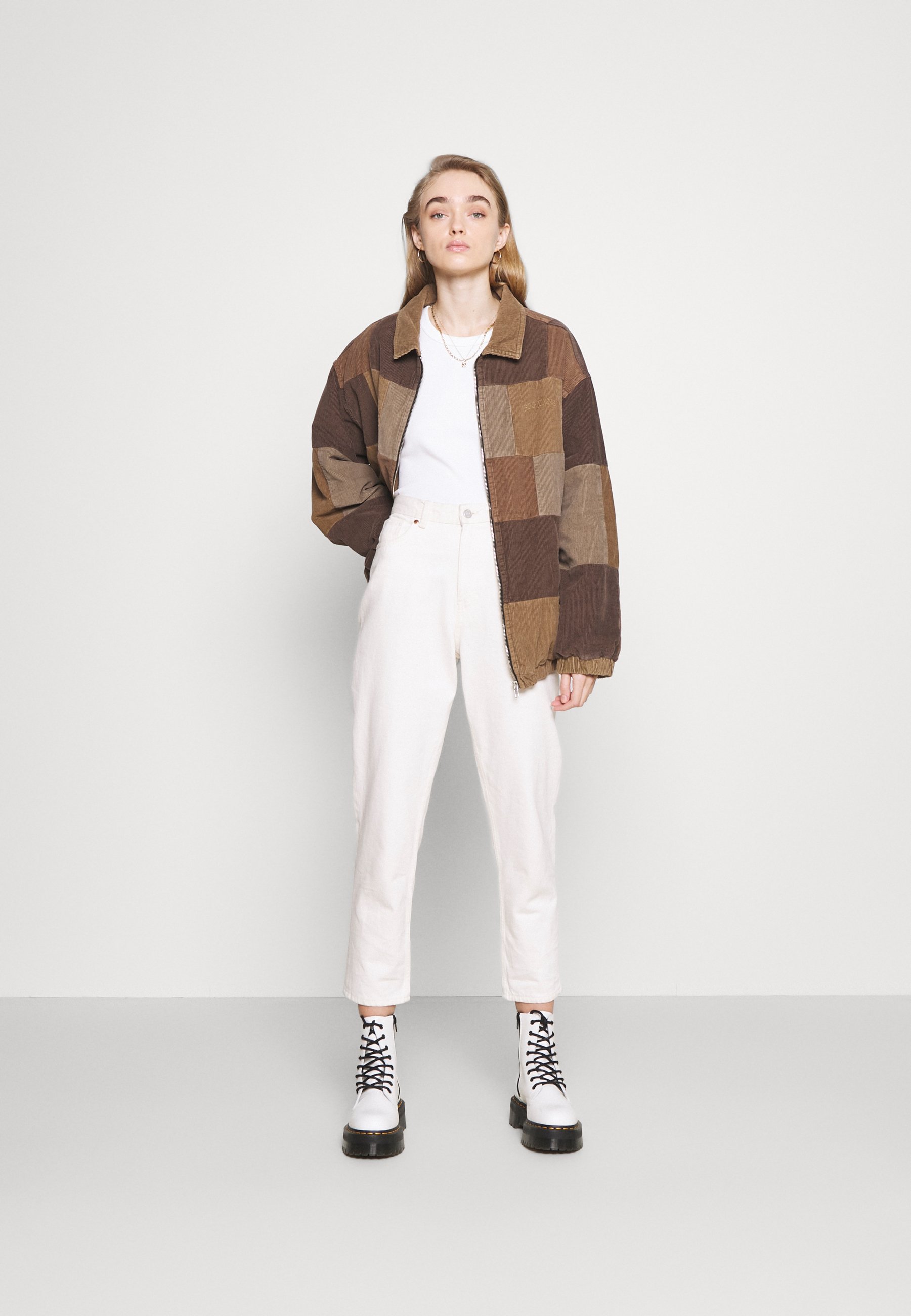 patchwork harrington jacket