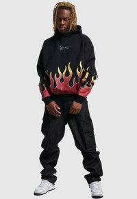 Karl Kani SMALL SIGNATURE FLAME OS - Kapucnis pulóver - black