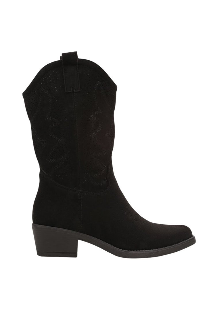 Super Mode Bottines de cowboy motard noir