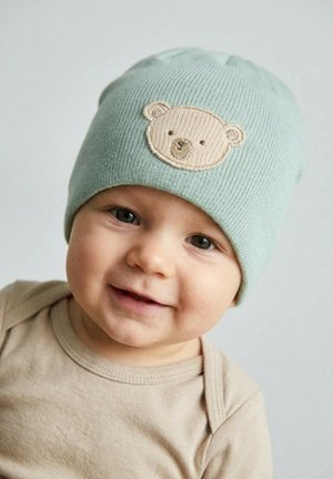 Sterntaler, BEANIE GERIPPT MIT APPLIKATION BÄRGESICHT UNISEX - Mütze - pudergrün