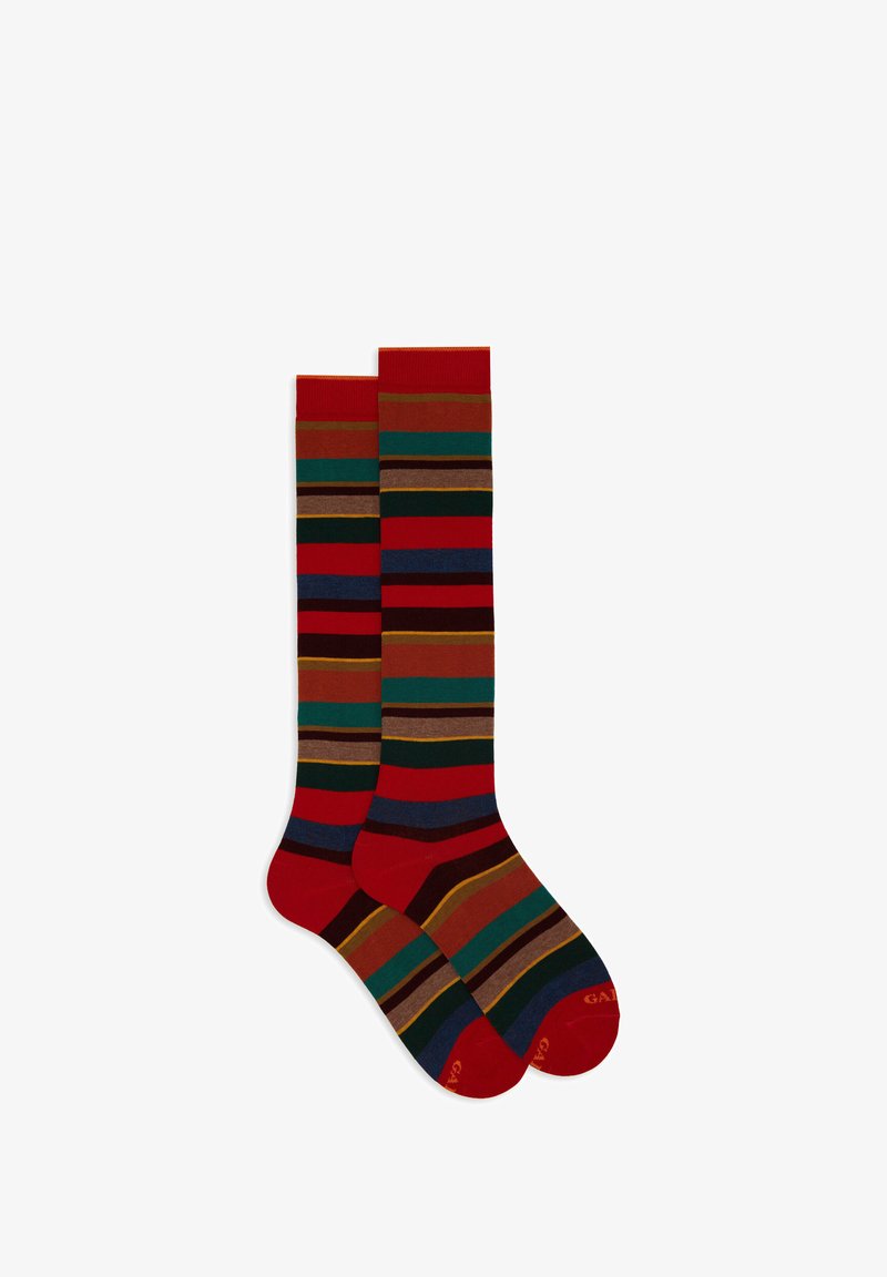 Gallo STRIPES - Calzettoni - rosso mostarda