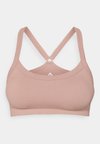LIGHT SUPPORT SEAMLESS RIBBED BRA WITH CROSS BACK - Αθλητικό σουτιέν ελαφριάς στήριξης - stone