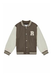 Reiss REISS ARKAN COLOUR BLOCK VARSITY BOMBER JACKET - Lengva striukė - mink brown off white
