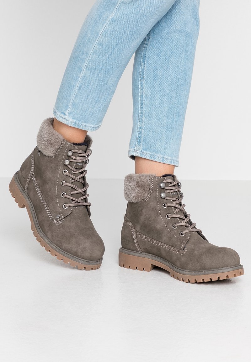 TOM TAILOR Botines con cordones - taupe