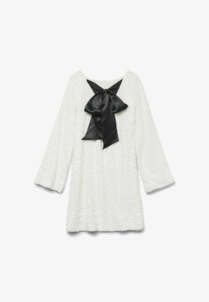 Vero Moda VMLAILA LS SEQUIN BOW EXP - Cocktailkleid/festliches Kleid - snow white