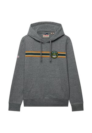 Superdry & Co, SUPERDRY OUTDOORS STRIPE LOGO HOODIE.. - Jersey con capucha - surplus jetter charcoal grit