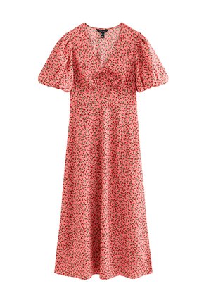 New Look, ROSE PRINT PUFF SLEEVE MIDI DRESS - Vestido informal - pink pattern