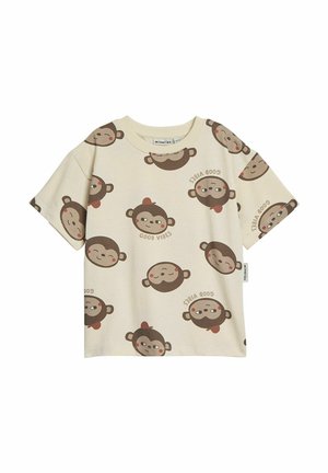 WITH MONKEYS - Print T-shirt - light beige