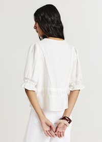 Calliope RICAMO A JOUR - Bluse - bianco lana