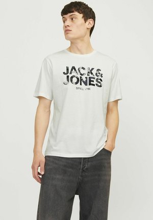 Jack & Jones LOGO RUNDHALS - T-shirt print - cloud dancer