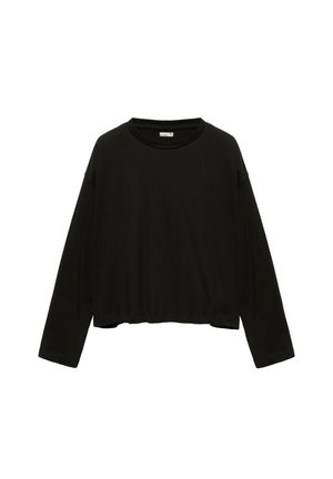 PULL&BEAR, LONG SLEEVE BOXY FIT - T-SHIRT- - T-shirt à manches longues - black