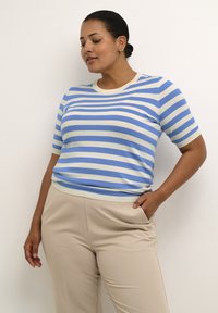Kaffe Curve - KCMALIA - Print T-shirt - ultramarine turtle. stripe Thumbnail Image 1