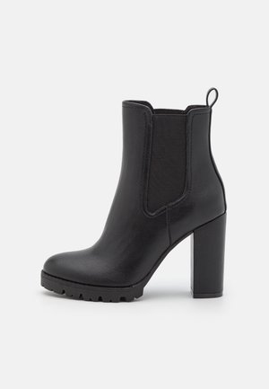 Enkellaarsjes met hoge hak - black