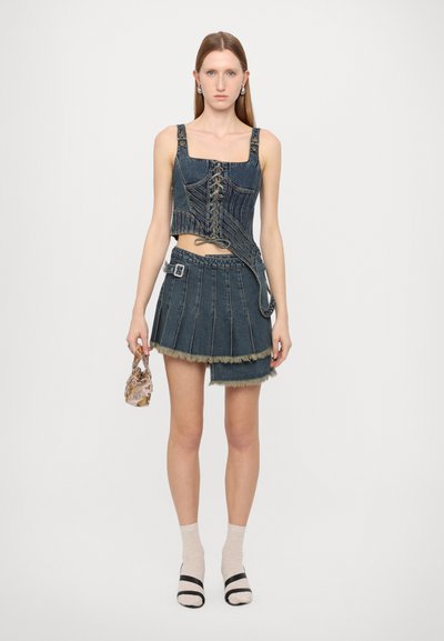 Feng Chen Wang PLEATED SKIRT - Minisukňa - blue