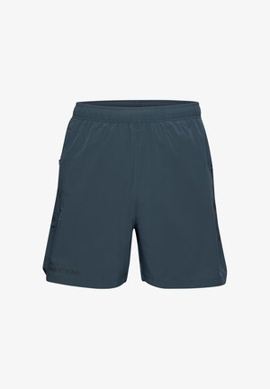 Herren Sportshorts in Dunkelgrau mit elastischem Bund, Seitentaschen und einer leichten, glatten Textur. Mit Logo-Detail.