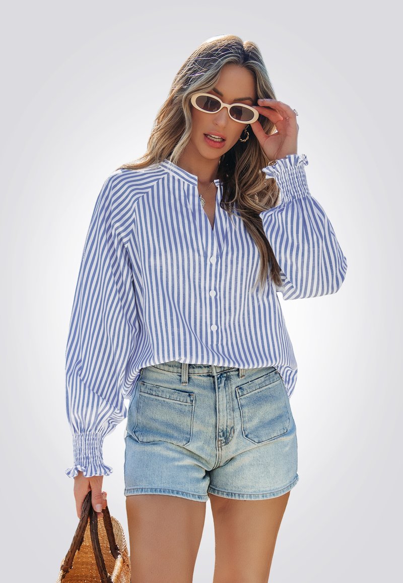 Cupshe EFFORTLESS CHIC STRIPED - Blůza - blue white