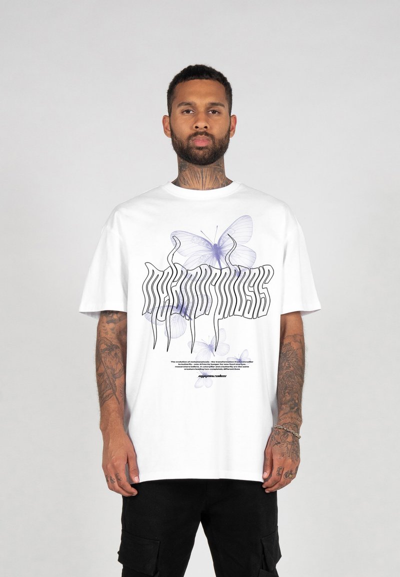 MJ Gonzales METAMORPHOSE HEAVY OVERSIZED - Printtipaita - white