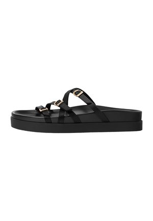 Stradivarius WITH BUCKLES - Pantolette flach - black