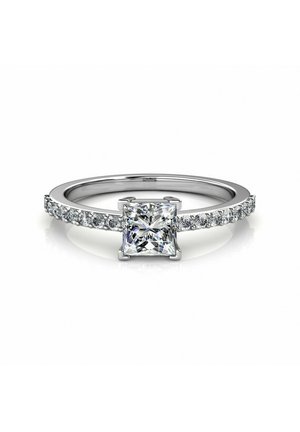 BAGUE SIMPLE SQUARE - Ring - argenté couleur / cristal