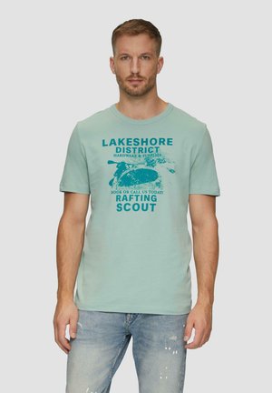 s.Oliver MIT FRONTPRINT - T-shirt con stampa - salbeigrün