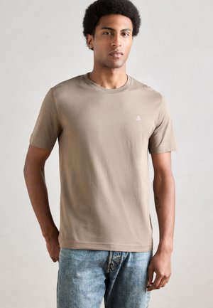 SHORT SLEEVE LOGO PRINT CREWNECK - T-shirt basic - pavestone