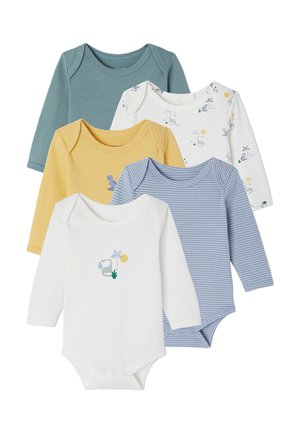 Vertbaudet, VERTBAUDET 5ER-PACK BABY SCHLUPFBODYS MIT DINOSAURIERMOTIVEN - Body - wollweiß