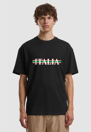 Mister Tee, ITALIA STRIPES OVERSIZE TEE - T-Shirt print - black
