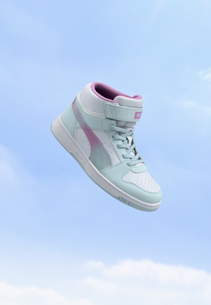 PUMA REBOUND SLAM MID FADED GLOW UNISEX - High-top trainers - aqua glow/mauve glow/white